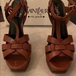 8.5 /38.5 Yves Saint Laurent Tribute Amber Heels